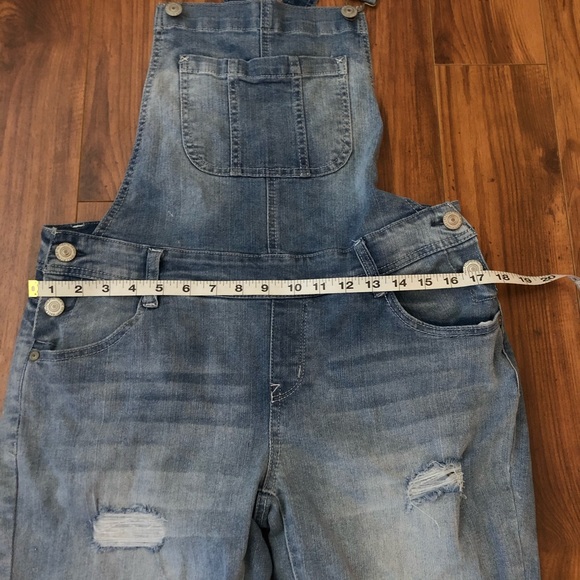 Wallflower distressed jean bib overalls size L - Picture 6 of 11